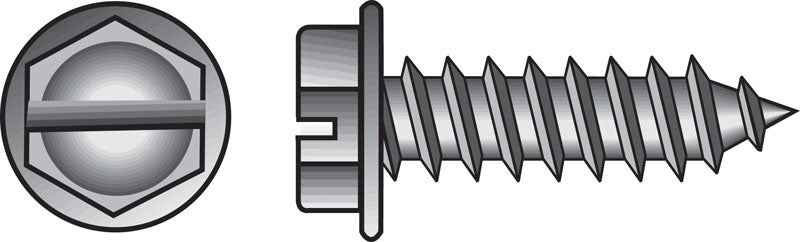 HILLMAN No. 8 X 3/4 in. L Slotted Hex Washer Head Sheet Metal Screws 100 pk