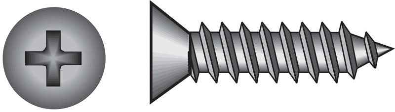 Hillman No. 8 X 3/4 in. L Phillips Flat Head Sheet Metal Screws 100 pk - Image 2
