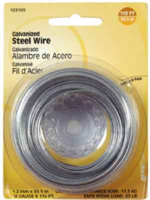 Hillman 110 ft. L Galvanized Steel 18 Ga. Wire (Pack of 6) - Image 2
