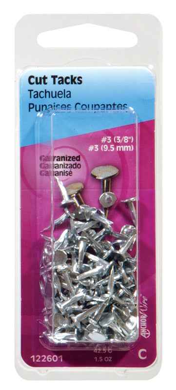 Hillman No. 3 x 3/8 in. L Galvanized Silver Steel Cut Tacks 0.5 pk (Pack of 6) - Image 2