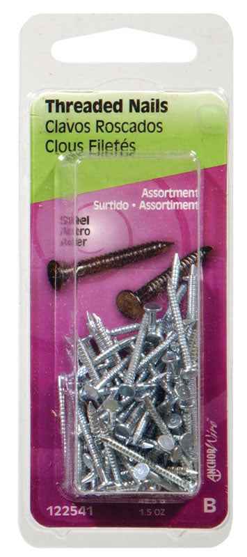 Hillman 1-3/4 in. L Threaded Brite Steel Nail Spiral Shank Flat (Pack of 6) - Image 2