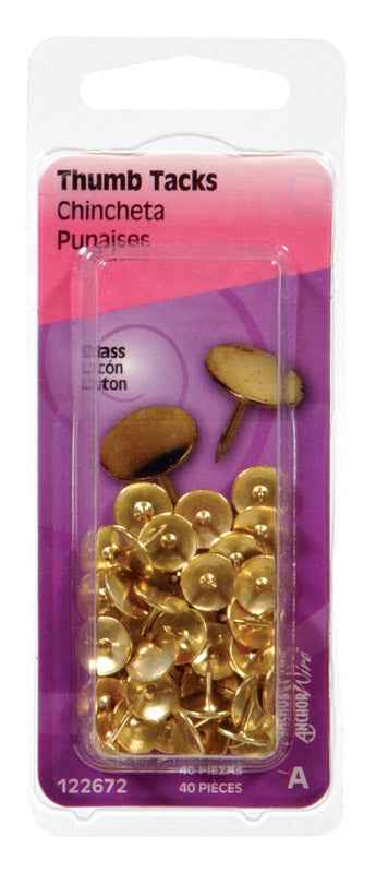 Hillman Yellow Push Pins 40 pk (Pack of 6) - Image 2