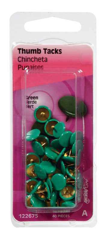 Hillman Green Push Pins 40 pk (Pack of 6) - Image 4