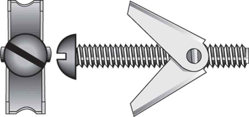Hillman 1/8 in. Dia. x 3 in. L Round Steel Toggle Bolt 2 pk (Pack of 10) - Image 2