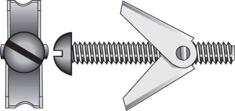 Hillman 1/4 in. Dia. x 4 in. L Round Steel Toggle Bolt 5 pk (Pack of 5) - Image 2