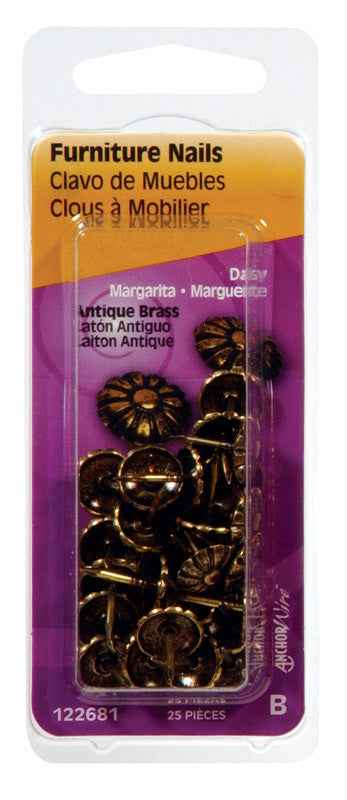 Hillman No. 64 Antique Brass Brass Furniture Nails 25 pk (Pack of 6) - Image 4
