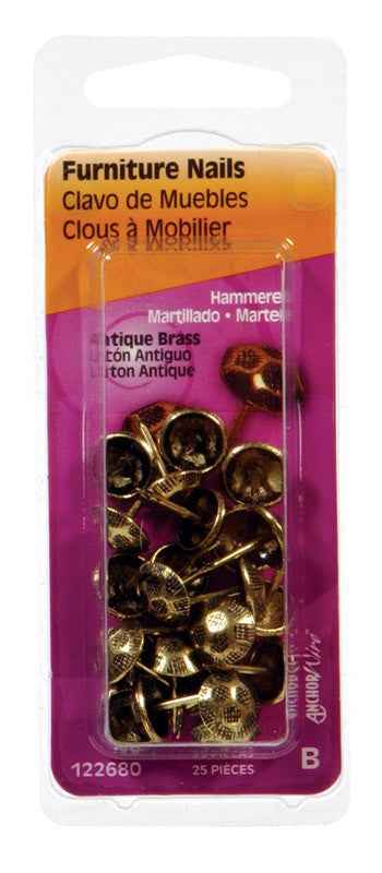 Hillman No. 9 Antique Brass Brass Double Point Tacks 25 pk (Pack of 6) - Image 4
