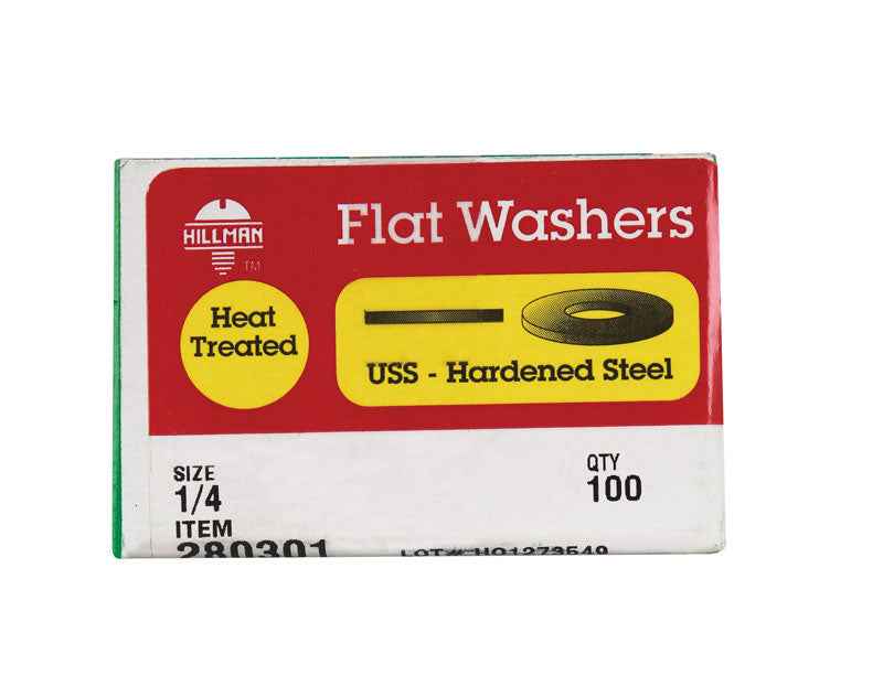 Hillman Yellow Dichromate Steel 1/4 in. USS Flat Washer 100 pk - Image 3