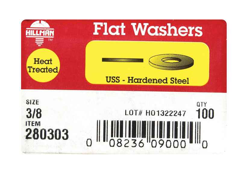 Hillman Yellow Dichromate Steel 3/8 in. USS Flat Washer 100 pk - Image 4
