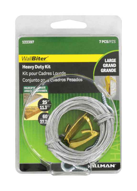 Hillman WallBiter Brass-Plated Heavy Duty Picture Hook Kit 60 lb 1 pk - Image 3