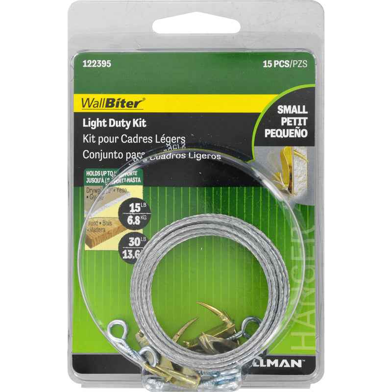 Hillman WallBiter Brass-Plated Silver Light Duty Picture Hook Kit 30 lb. 5 pk (Pack of 5) - Image 2