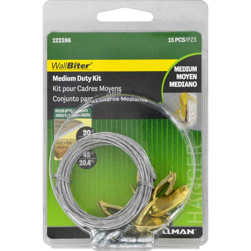 Hillman WallBiter Brass-Plated Medium Duty Picture Hook Kit 45 lb 1 pk - Image 2
