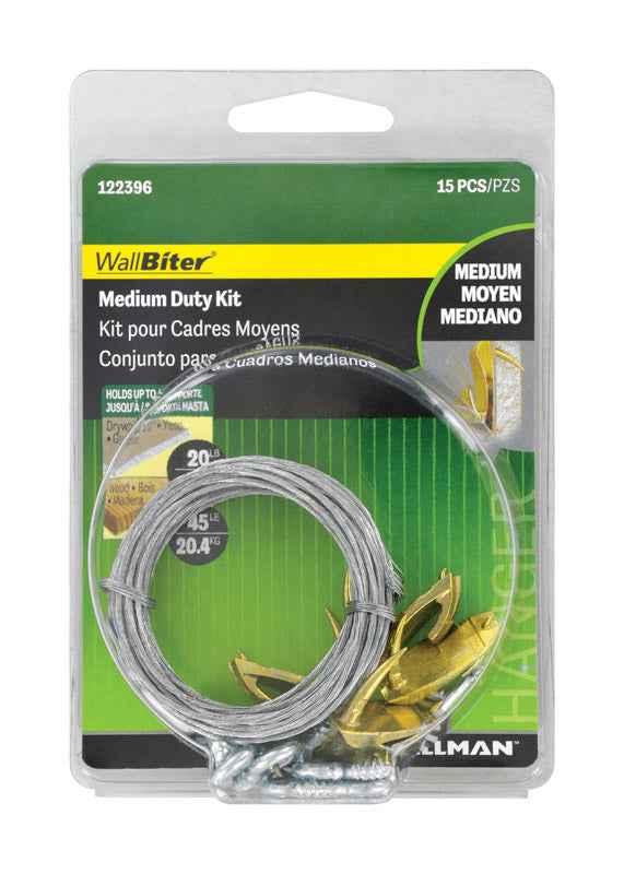 Hillman WallBiter Brass-Plated Medium Duty Picture Hook Kit 45 lb 1 pk - Image 3