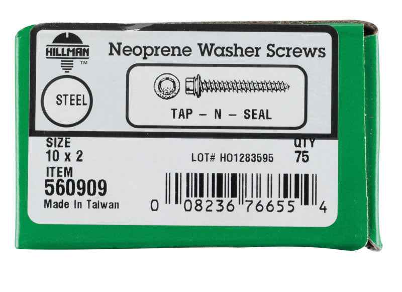 HILLMAN No. 10 Ga. X 2 in. L Hex Hex Head Screws w/Washers 75 pk - Image 2