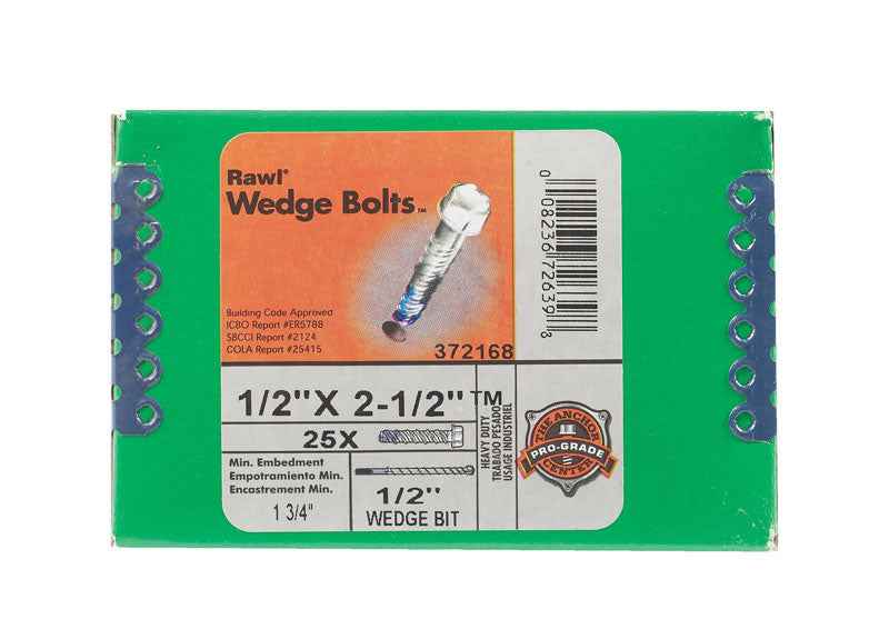 Hillman  1/2 in. Dia. x 2-1/2 in. L Zinc-Plated  Steel  Wedge Bit  25 pk - Image 2