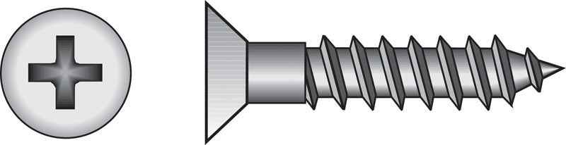 HILLMAN No. 12 X 3/4 in. L Phillips Zinc-Plated Coarse Wood Screws 100 pk - Image 2