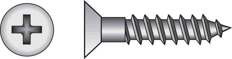 HILLMAN No. 14 X 1-3/4 in. L Phillips Zinc-Plated Coarse Wood Screws 100 pk