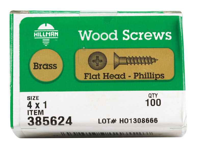 HILLMAN No. 4 X 1 in. L Phillips Coarse Wood Screws 100 pk - Image 2