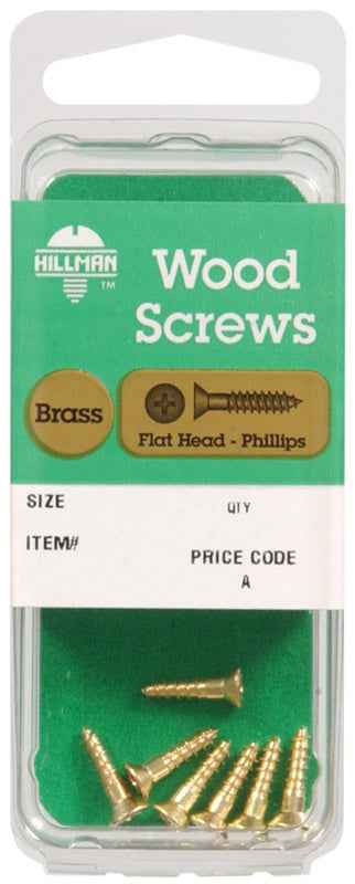 Hillman No. 6 x 3/4 in. L Phillips Wood Screws 8 pk (Pack of 10)