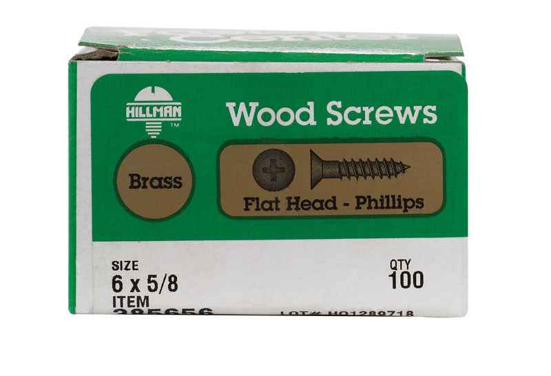 HILLMAN No. 6 X 5/8 in. L Phillips Coarse Wood Screws 100 pk - Image 2