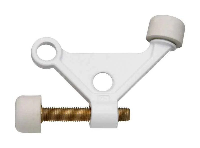 National Hardware Zinc w/Rubber Tip White Hinge Pin Door Stop Mounts to door - Image 2