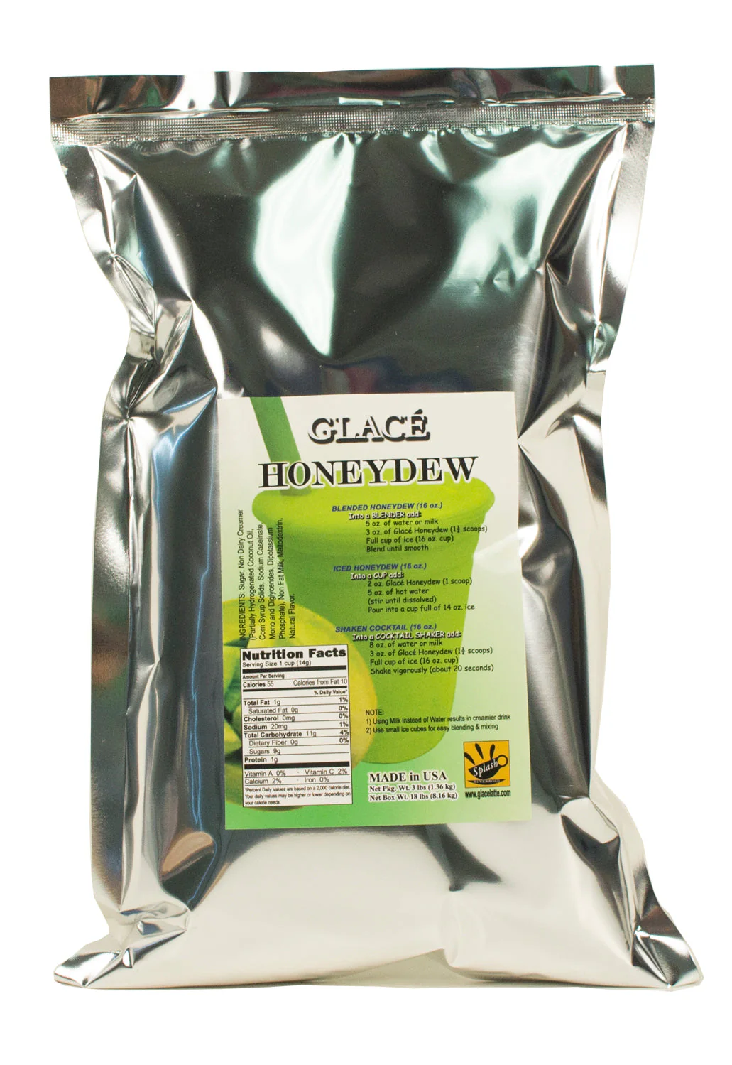 Honeydew 4 in 1 Mix for Bubble Tea, Smoothies, Lattes and Frappes, 3 lbs. Bag (Case 6 x 3 lbs. Bags) - Ships Free Within Canada on Orders Above CAD $199 - Image 2