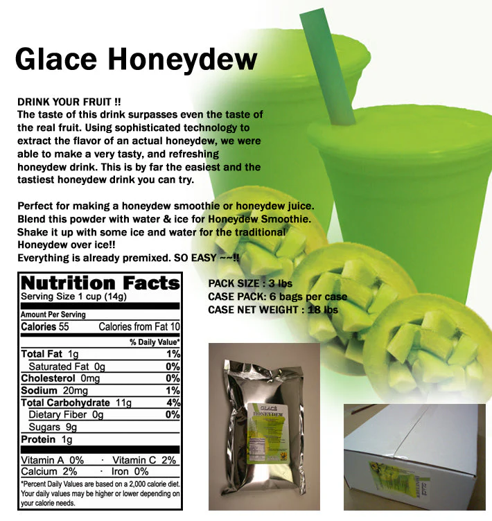 Honeydew 4 in 1 Mix for Bubble Tea, Smoothies, Lattes and Frappes, 3 lbs. Bag (Case 6 x 3 lbs. Bags) - Ships Free Within Canada on Orders Above CAD $199 - Image 3
