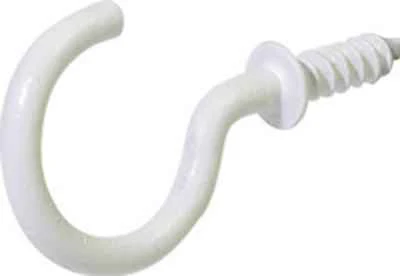 Hillman Small Vinyl Coated White Steel 7/8 in. L Hook 1 lb. 6 pk (Pack of 10) - Image 2