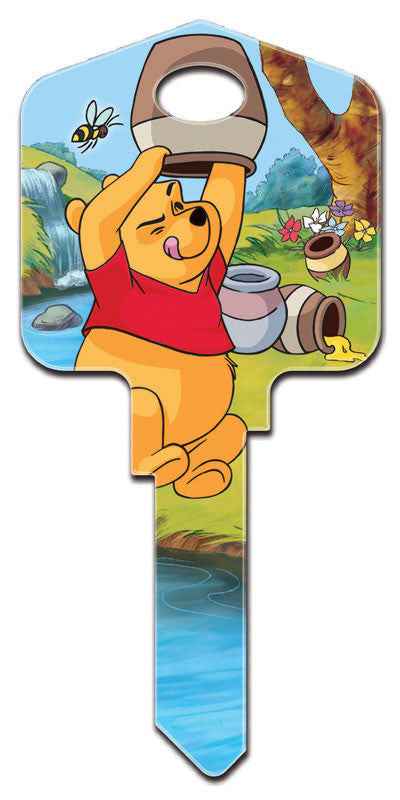 Hillman Howard Keys Brass Assorted Winnie The Pooh Single Sided Blank Key for Kwikset and Titan Lock (Pack of 5) - Image 5