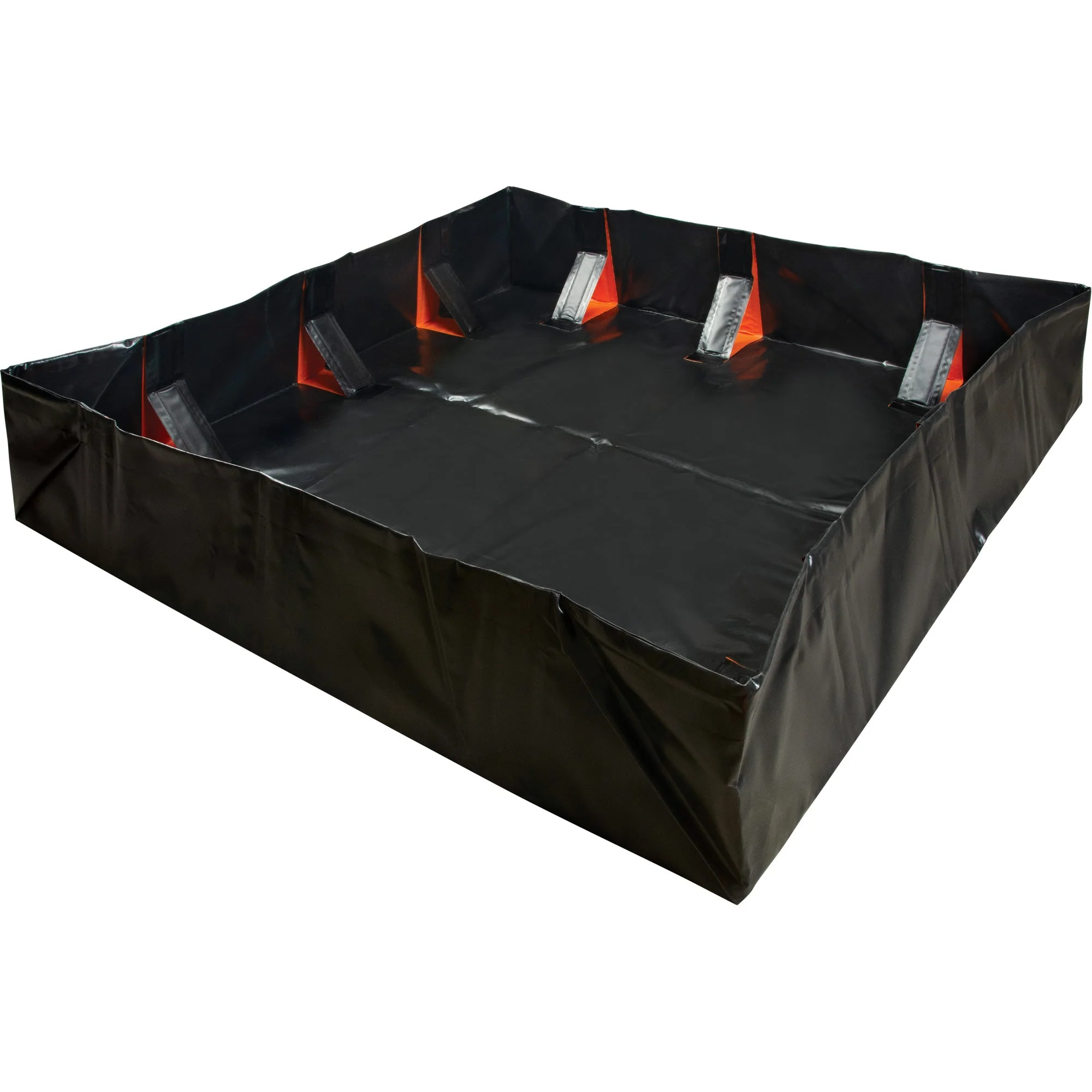 IBX Wall Pop-Up Berm, 268 US gal. Capacity, 6' W x 6' L x 12" H, Snap-Up Bracket