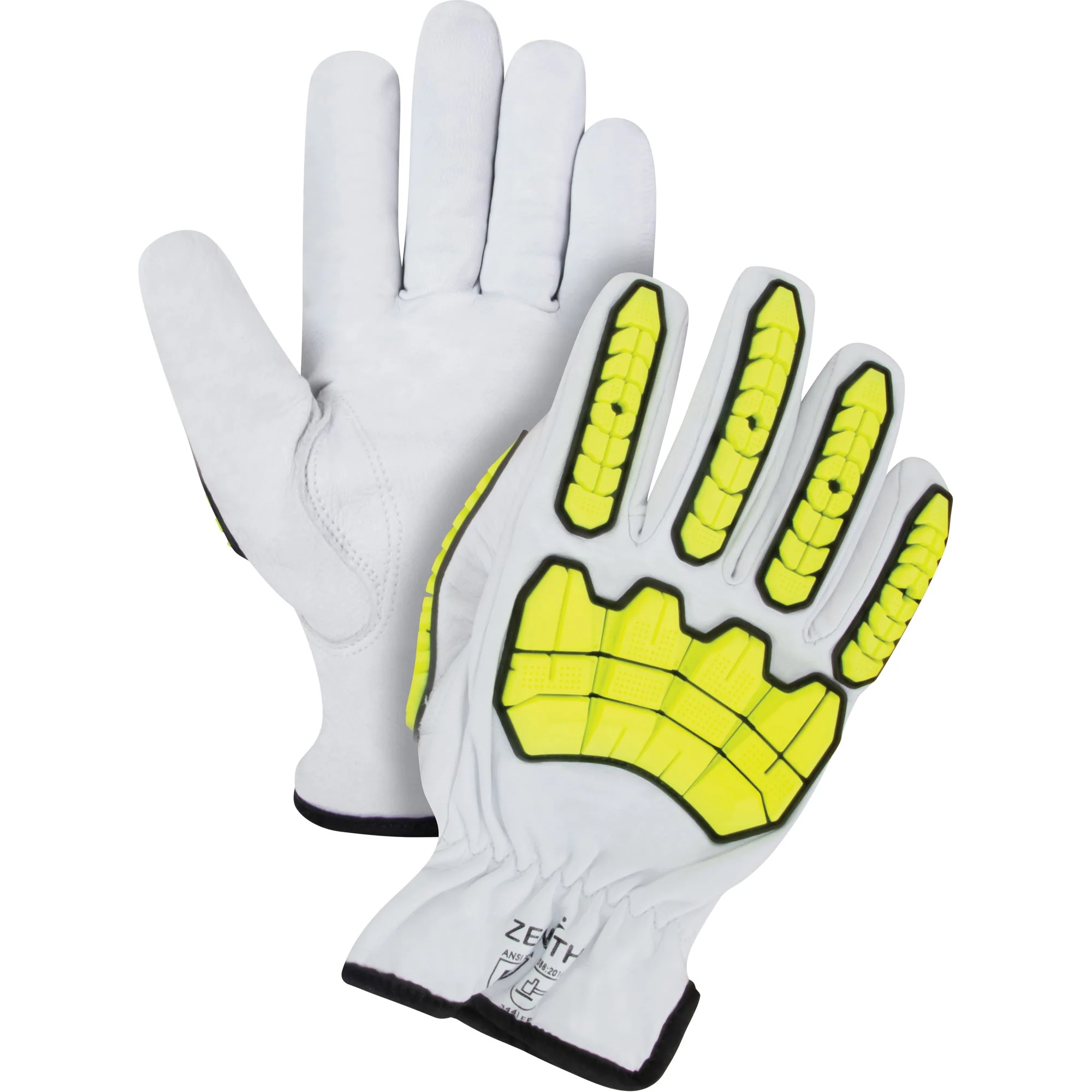 Impact & Cut Resistant Gloves, 3X-Large, Goatskin Palm, Driver Cuff