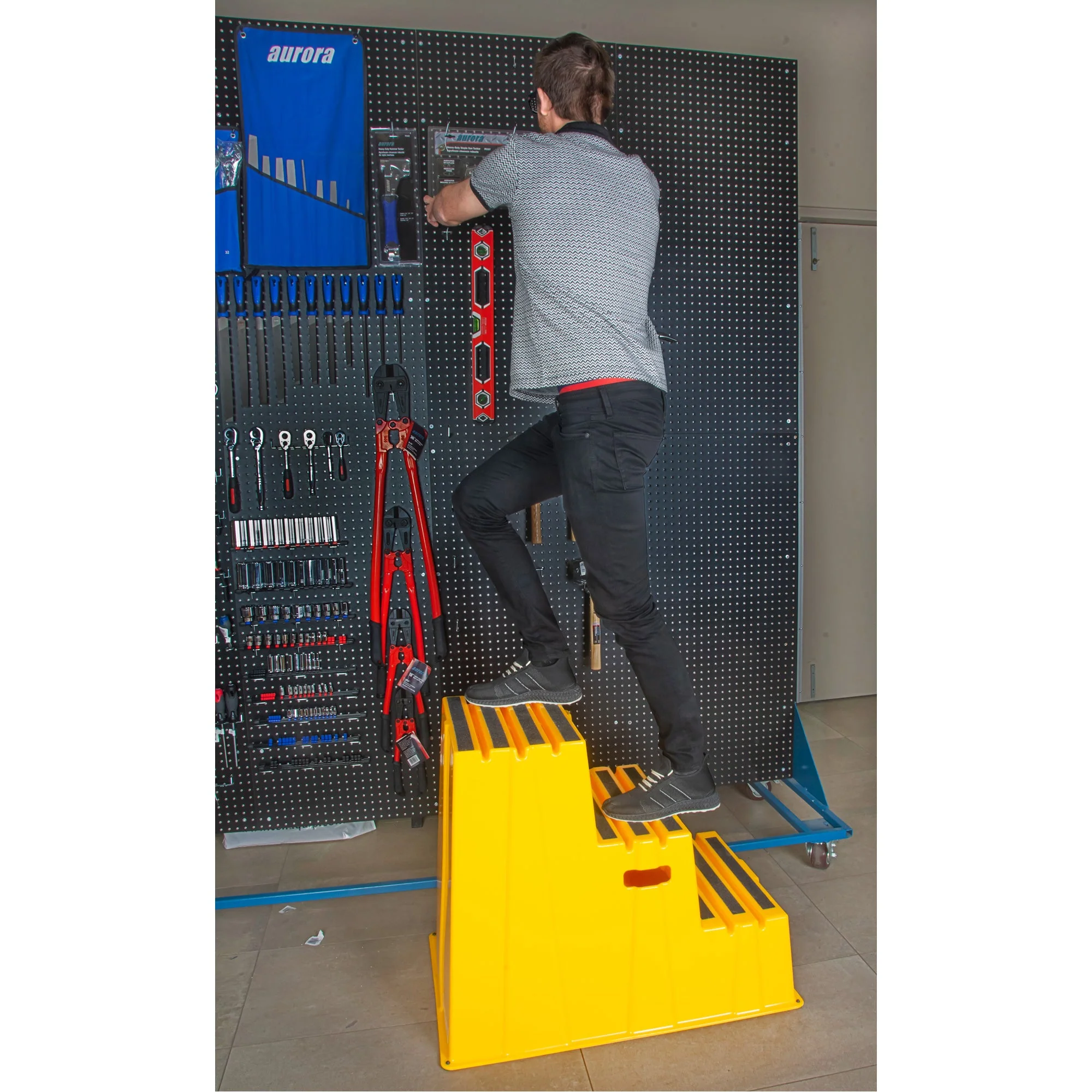 Industrial Step Stool, 3 Steps, 34-13/16" x 22-7/16" x 28-1/2" High - Image 8