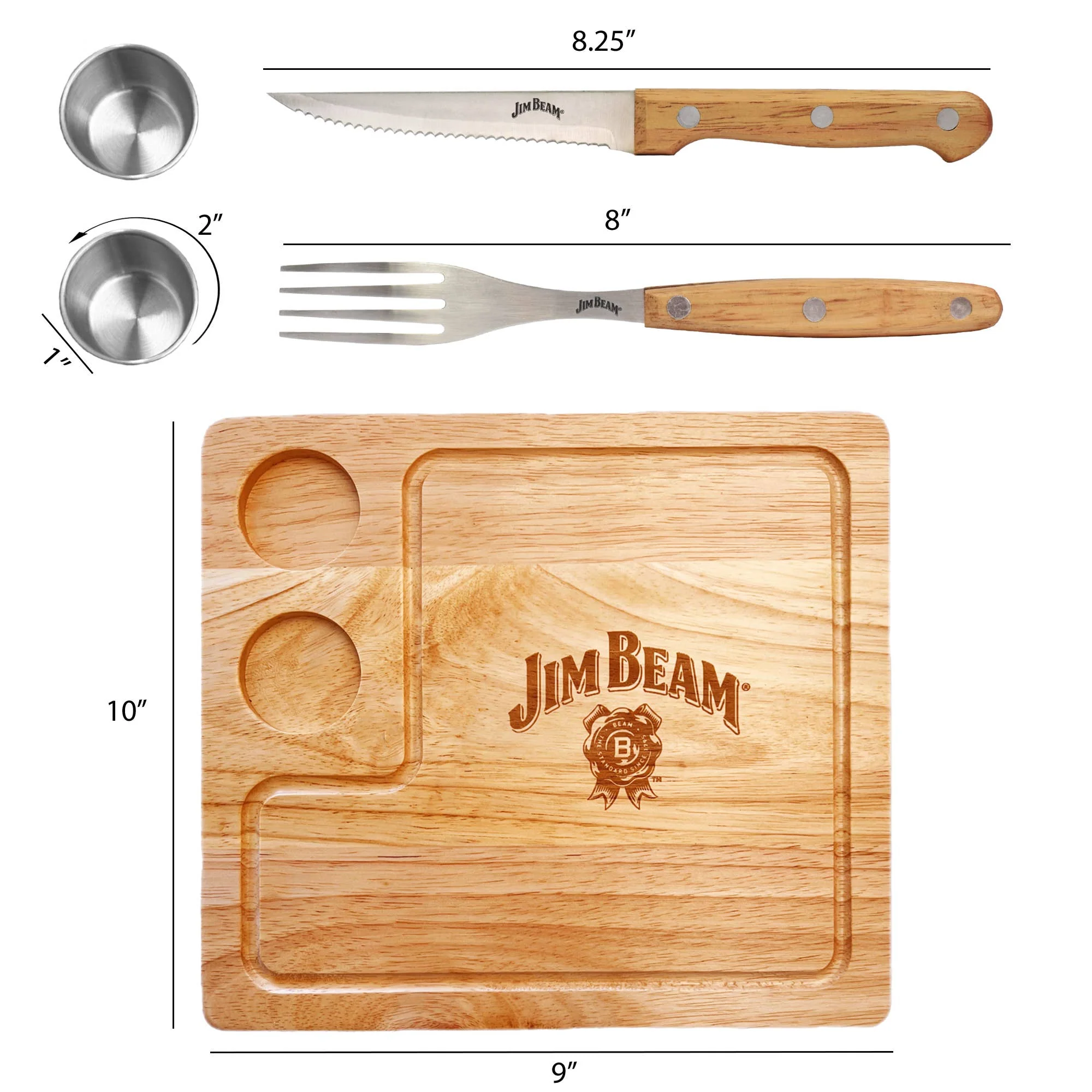 Jim Beam 2 Pack Steak Serving Set - Image 3