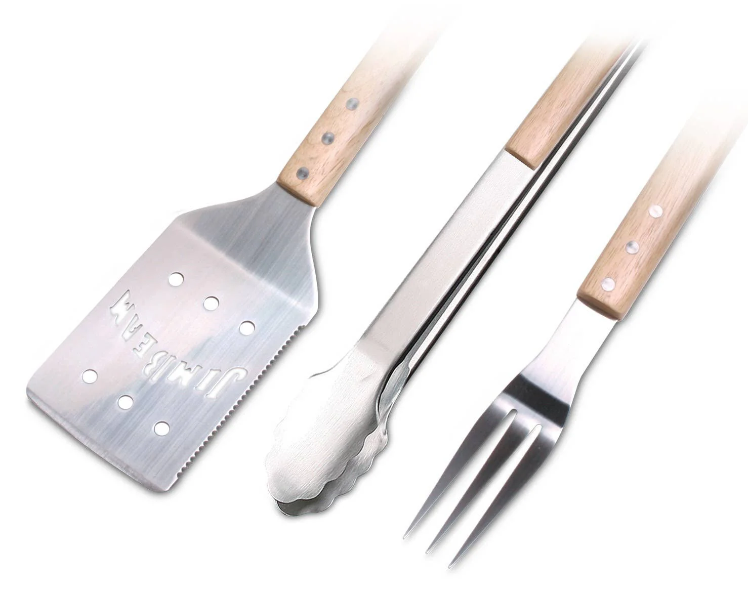 Jim Beam 3-Piece Grilling Tool Set with Wooden Handles - Image 4