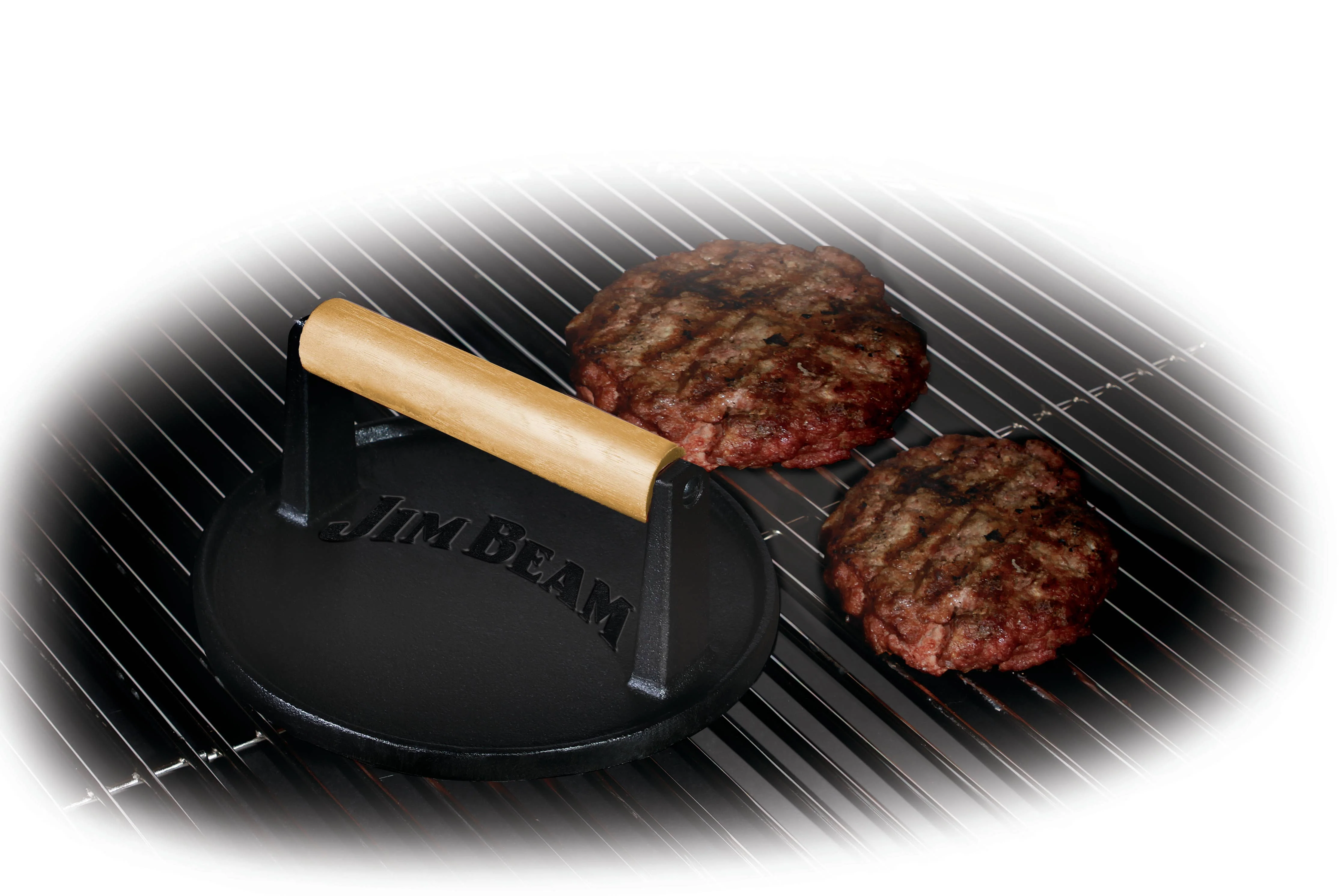 Jim Beam Cast Iron 7" Burger Press. - Image 5