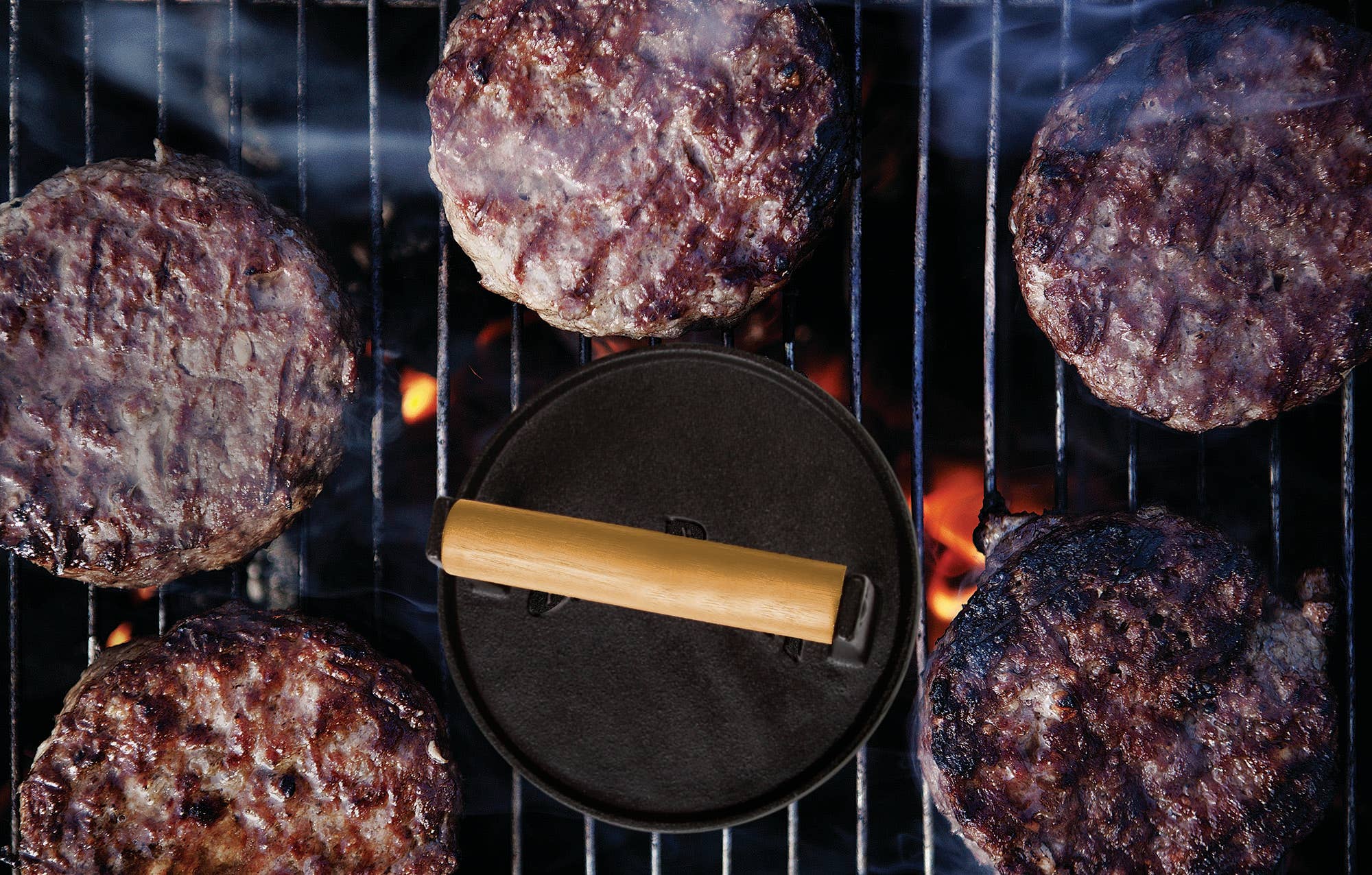 Jim Beam Cast Iron 7" Burger Press. - Image 6