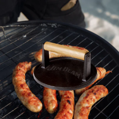 Jim Beam Cast Iron 7" Burger Press. - Image 7