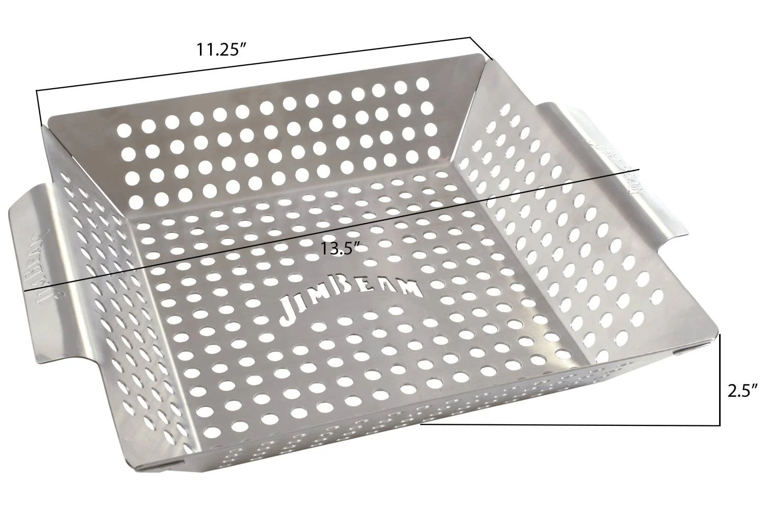 Jim Beam Stainless Steel Heavy Duty Grilling Wok - Image 3