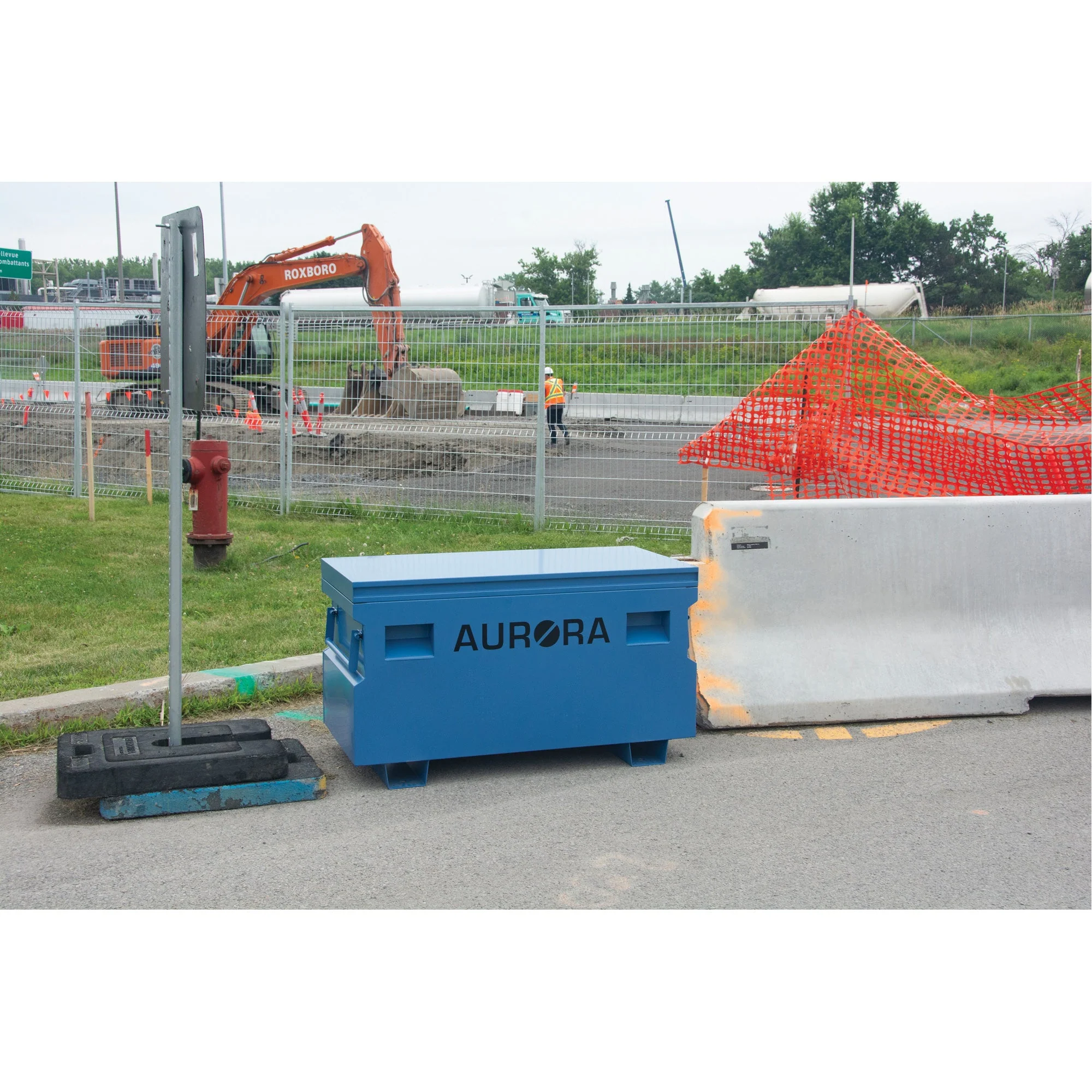 Jobsite Tool Box, 60" x 24" x 27-1/2", Steel, Blue - Image 9