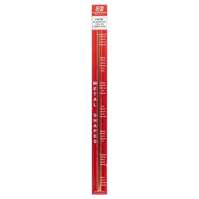K&S 1/16 in. W X 12 in. L Square Brass Tube 2 pk - Image 3