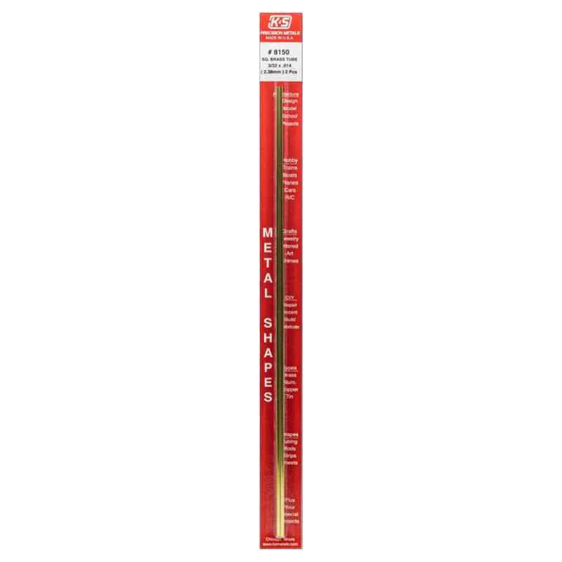 K&S 3/32 in. W X 12 in. L Square Brass Tube 2 pk - Image 2