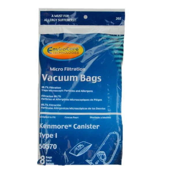 Kenmore Type I, 50570 Vacuum Bags 8PK Part 202