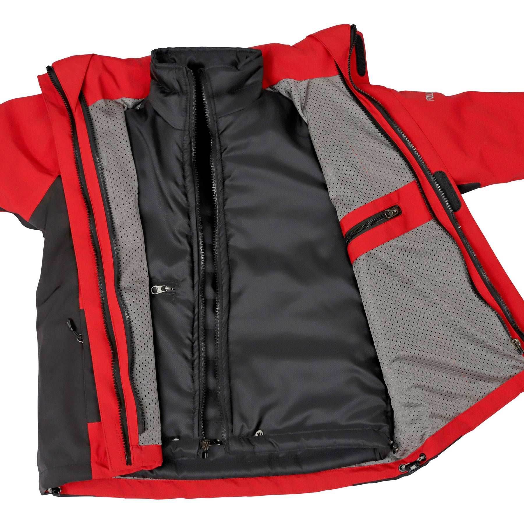 Kids Avalanche 3-in-1 Winter Jacket 300GSM – Red / Black - Image 3