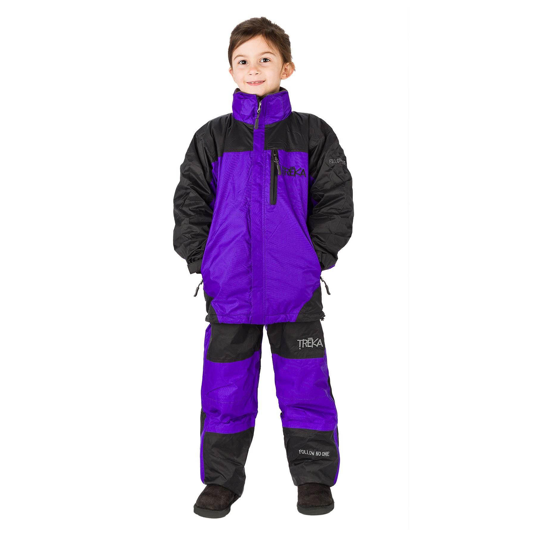 Kids Gorak Shep Unisex Outershell Jacket – Purple / Black - Image 2