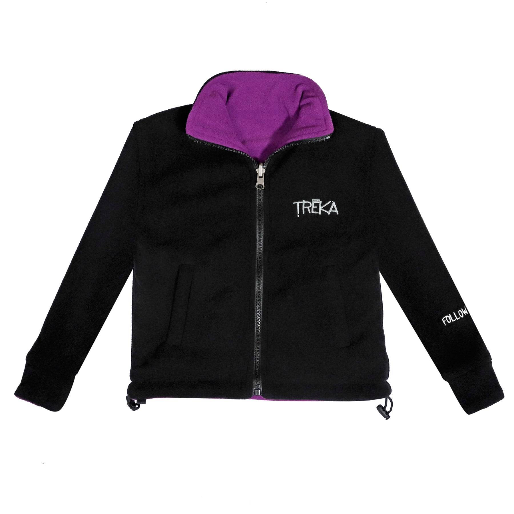 Kids Pokhara Reversible Black and Purple Fleece Sweater 200GSM - Image 2