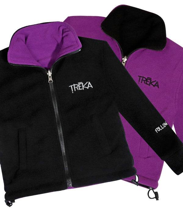 Kids Pokhara Reversible Black and Purple Fleece Sweater 200GSM - Image 3