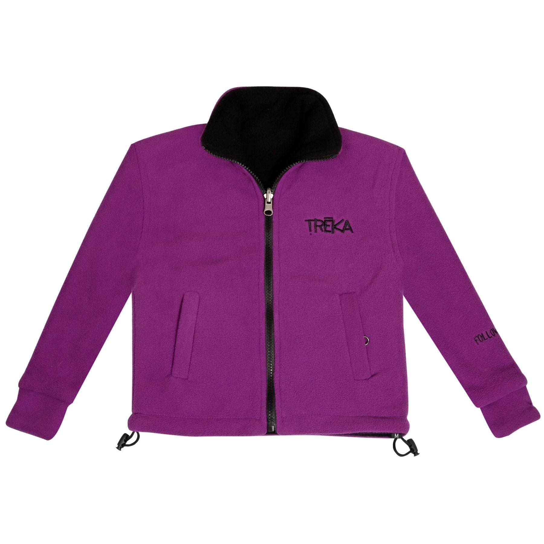 Kids Pokhara Reversible Black and Purple Fleece Sweater 200GSM - Image 5