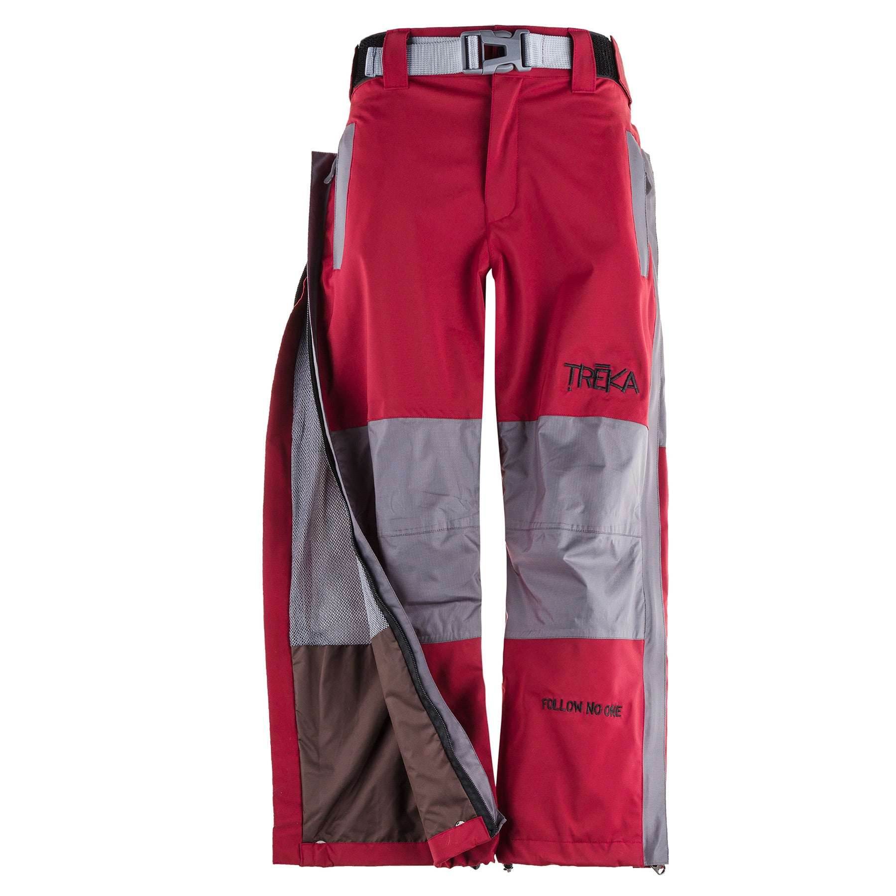 Kids Unisex Gorak Shep Outershell Pants – Burgundy / Grey - Image 4