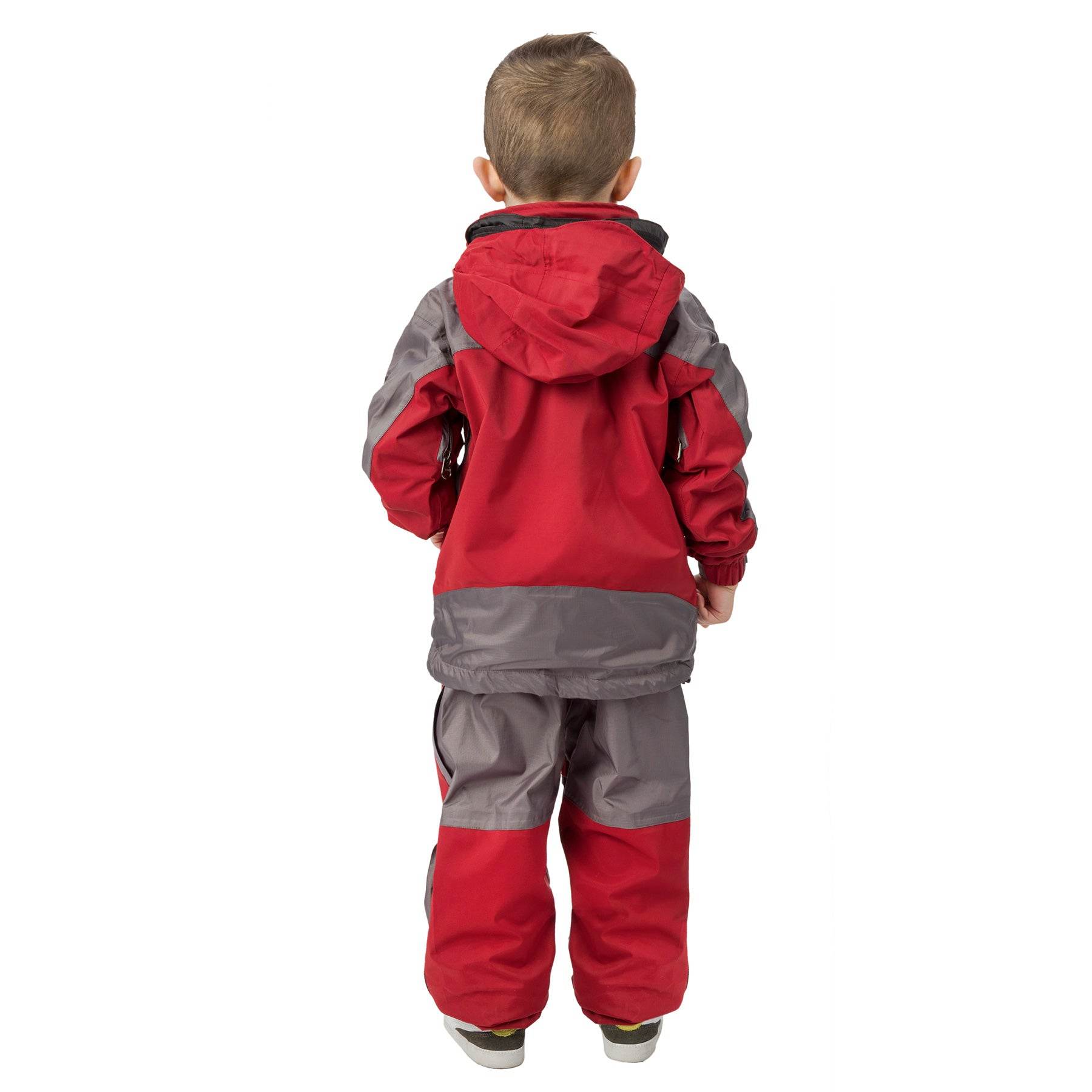 Kids Unisex Gorak Shep Outershell Pants – Burgundy / Grey - Image 5