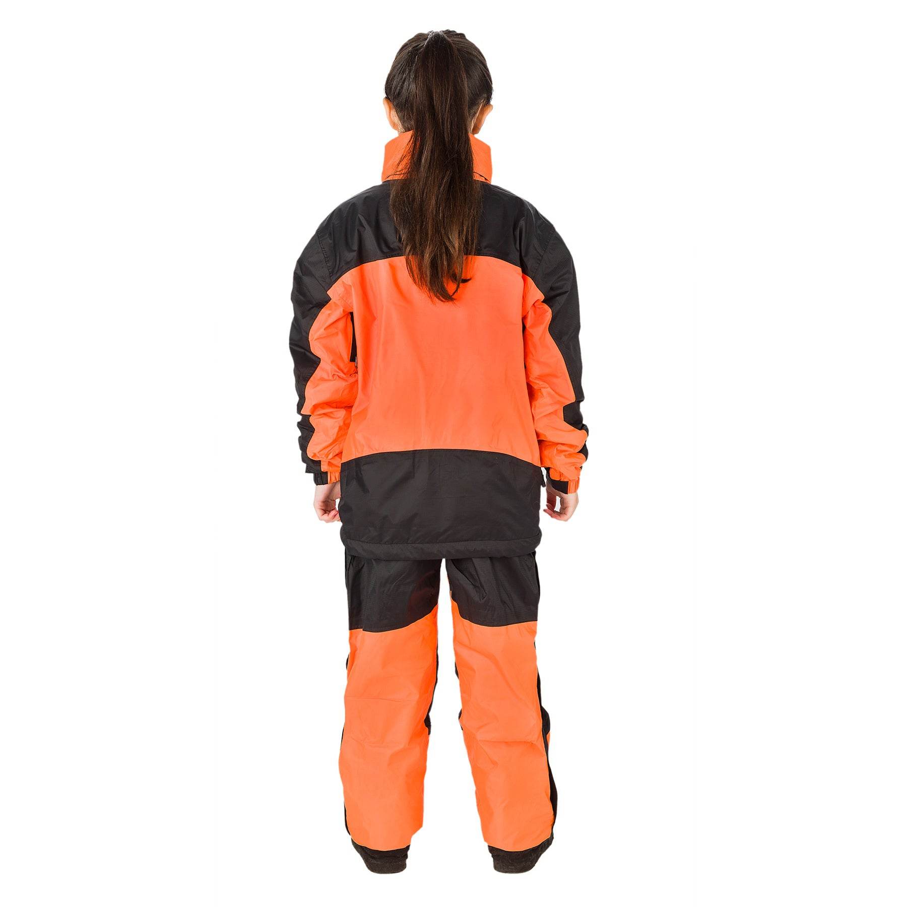 Kids Unisex Gorak Shep Outershell Pants – Orange / Black - Image 2